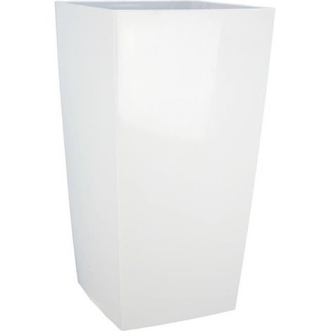 Vaso fiorito quadrato RIVIERA NUANCE - Plastica - L38xP38xH69 cm - Bianco