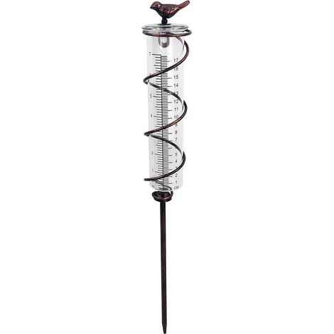 Pluviomètre en Spirale en Verre capacité,jauge de Pluie Fonte à Suspendre,Compteur d'eau de Pluie Jardin avec Cadre en métal, décoration pour Jardin (1/5)