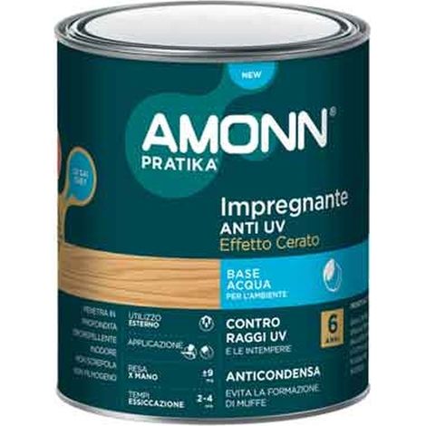 IMPREGNANTE ALL'ACQUA ANTI-UV EFFETTO CERA AMONN 0,75 lt - Noce scuro