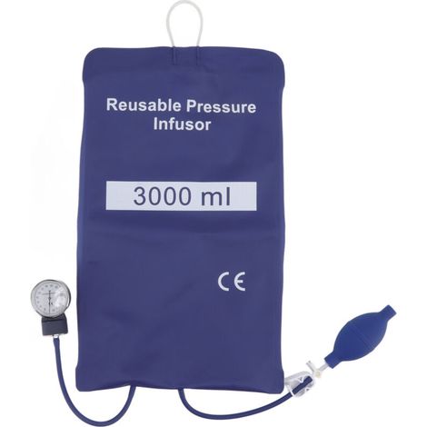 3000-ml-Druckinfusionsbeutel mit Pumpe und Metallmanometer für schnelle Infusion – Blau