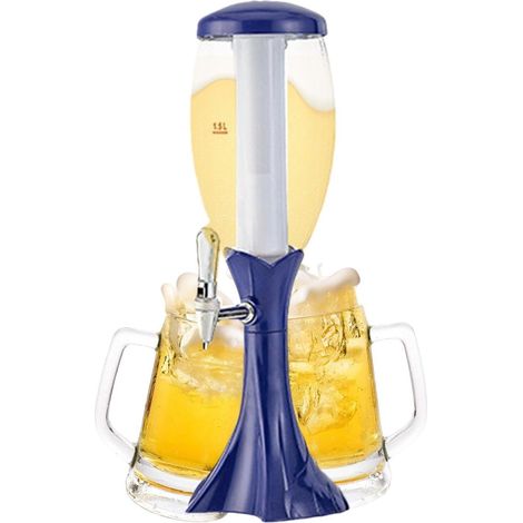 Tour à Boissons, Distributeur de bière de Table Distributeur de Boissons à Distributeur de tour à liqueur de whisky avec tube à glace Accessoires de Bar à domicile, thé g (1/5)