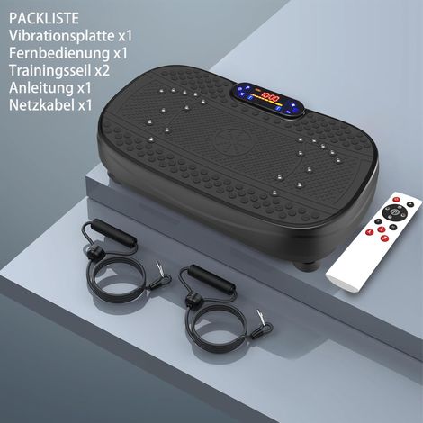 Plateforme vibrante d'entraînement complète corps avec bandes de résistance, réglage vitesse, idéale pour fitness maison (1/4)