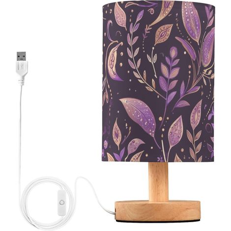 Lampes de table vintage violettes à motif cachemire pour enfants (1/5)