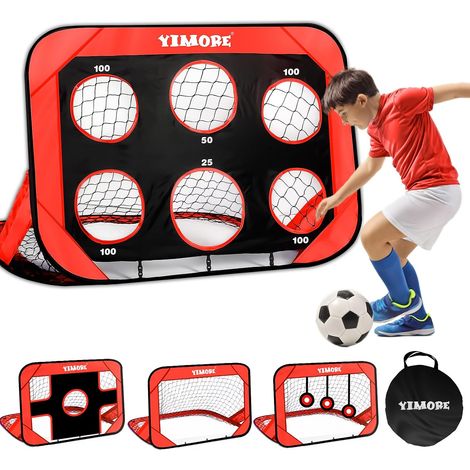 Children's Outdoor Football Goal, Foldable Children's Football Goal with Carry Bag, 4 Modes Pop Up Football Cage, 120 x 80 x 80 cm, for Garden, Yard, Beach (1/5)