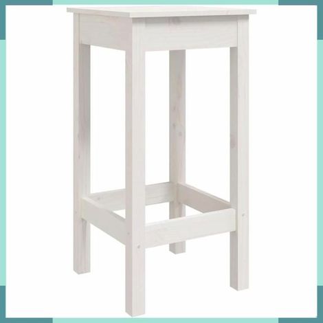 Chaise de bar - 822138 - blanc - bois de pin massif - 40 x 40 x 78 cm (1/4)