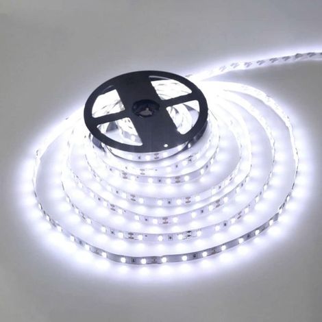 STRISCIA 300 LED 5050  5 MT SMD STRIP ALTA LUMINOSITA BIANCA FREDDA FLESSIBILE (1/2)