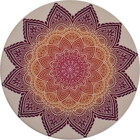 Dessous de verre Mandala - Aubergine Orange