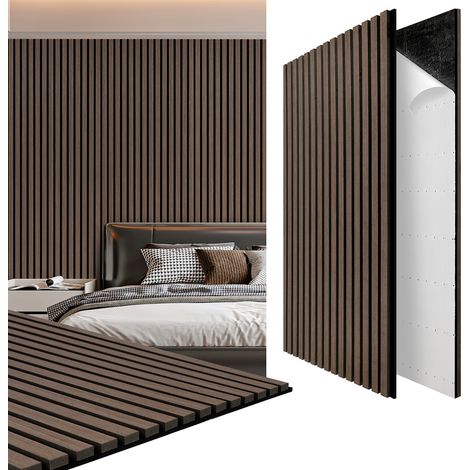 Randaco Autoadesivo Isolamento acustico Set di 1 pannello acustico effetto legno noce nero