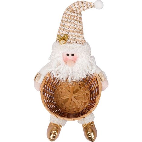 Lot de 2 paniers à bonbons de Noël, Père Noël et bonhomme de neige, pour décorer la table des fêtes des enfants. Cadeau idéal. (1/5)