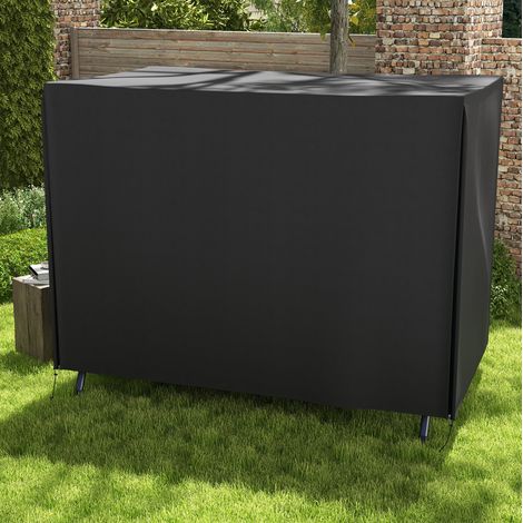 Housse balancelle 3 places 205x124x164 cm polyester noir, protection jardin résistante – MEUBLIV (1/5)