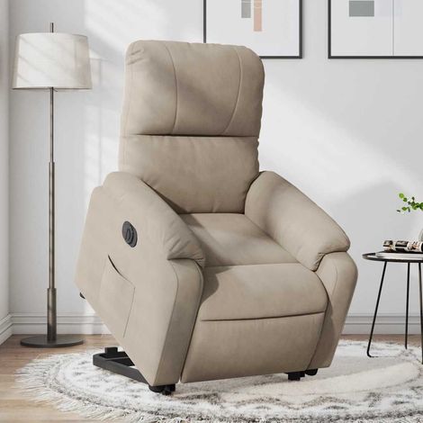Relaxsessel mit Aufstehhilfe Elektrisch Taupe Mikrofasergewebe (1/5)