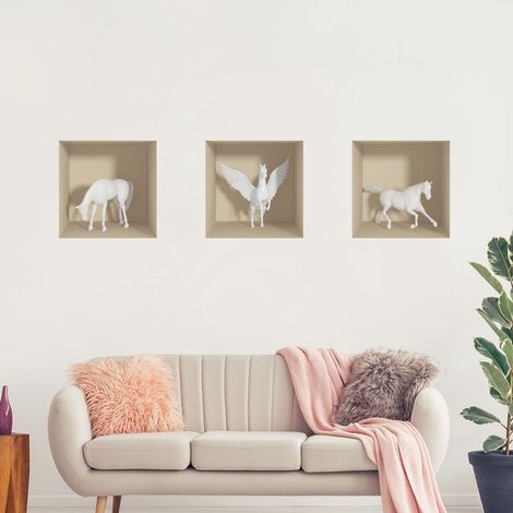 Sticker effet 3D chevaux 30 x 90 cm (1/4)
