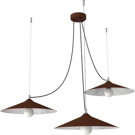 LUMICOM  COLOMBO Sospensione, 3XE27, max 42W, metallo, corten/silver, D.40cm (1/4)