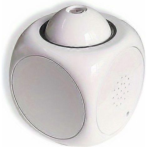 Réveil numérique avec écran LED, projecteur LCD, alarme vocale, thermomètre et fonction snooze projecteur de bureau (piles non incluses), blanc. (1/5)