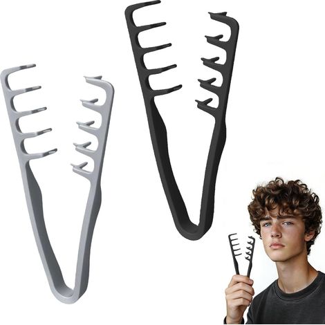 Lot de 2 Peignes Texturisés Peigne à Dents Larges et Fines pour Hommes et Femmes Peigne Anti Frisottis pour Tous Types de Cheveux
