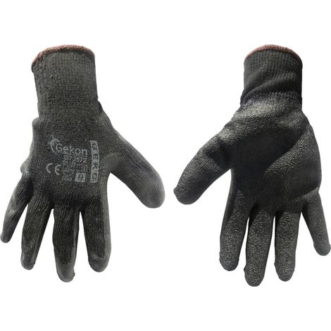 Guantes protectores Gecko talla 9/látex, gruesos, negros/(12/240)