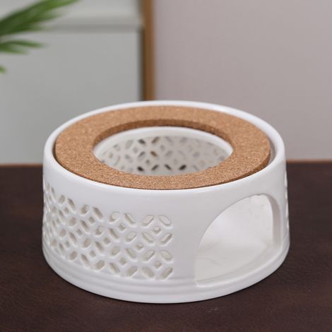 Japanische Teekannenwärmer-Kerze, weißer Porzellan-Teekannenwärmer, Teewärmer für Aufgüsse, elegant und im Retro-Stil, ideal zum Warmhalten von Tee. (1/5)
