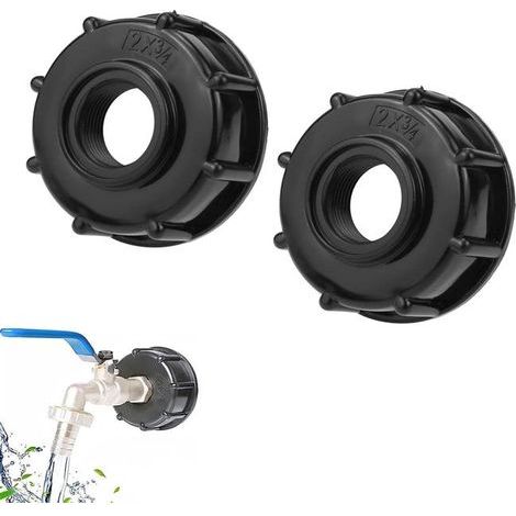 2 Pièces Adaptateur IBC Bouchon S60x6 - Connecteur de Réservoir IBC 3/4 Pouce - pour Vanne de Tonne IBC 1000 litres (1/5)