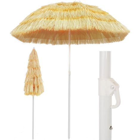 Sombrilla de playa estilo Hawaii natural 180 cm vidaXL