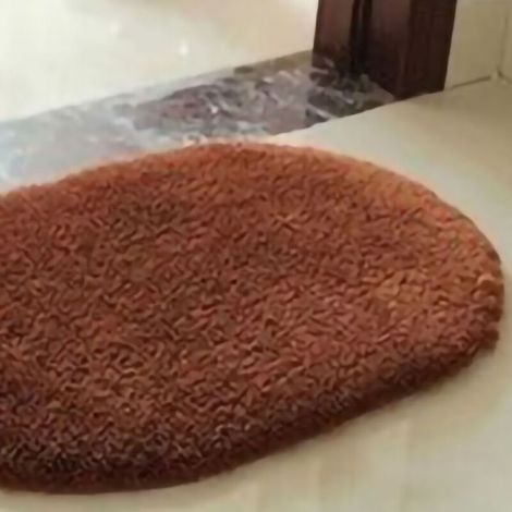 Paillasson ovale antidérapant pour intérieur, tapis en peluche absorbant, doux et confortable pour salle de bain, cuisine, chambre à coucher, café 40 x 60 cm (forme ovale) (1/3)