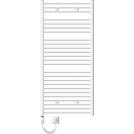 ECD Germany Badheizkörper Elektrisch mit Heizstab 1200W Große Leistung - 750 x 1500 mm - Weiß - gerade mit Seitenanschluss - Heizkörper Handtuchwärmer Handtuchtrockner