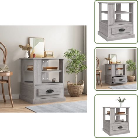 Table d'appoint sonoma gris 50x50x60 cm bois d'ingénierie - Table D'appoint - Table Basse - Meuble Design - Salon - Chambre (1/5)