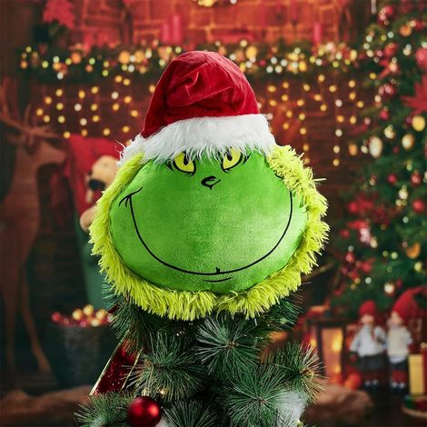 Puntale per Albero di Natale Pupazzo Verde Peluche Addobbo Fuori Porta Natalizio (1/5)