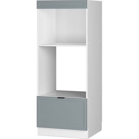 Mobile cucina microonde Fame-Line, Blu-grigio chiaro, 60 cm aperto, Vicco