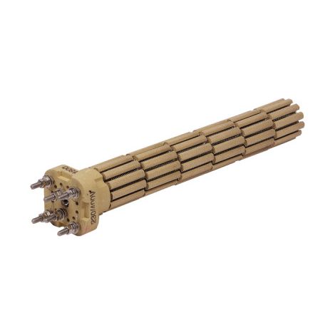 Diff – Résistance stéatite 3000W – Longueur 421mm – 6 bornes de connexion – Isolation contre le calcaire pour chauffe-eau Atlantic