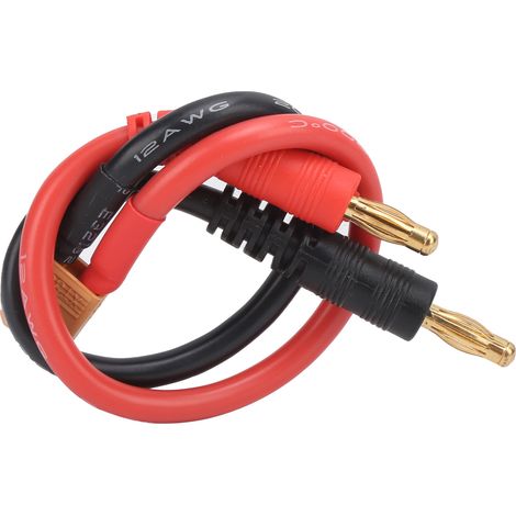 Câble De Charge B6 - Prise Banane 4.0mm Vers Xt30 - Fil Silicone 12awg 15cm - Pour Modèle Rc (1/5)