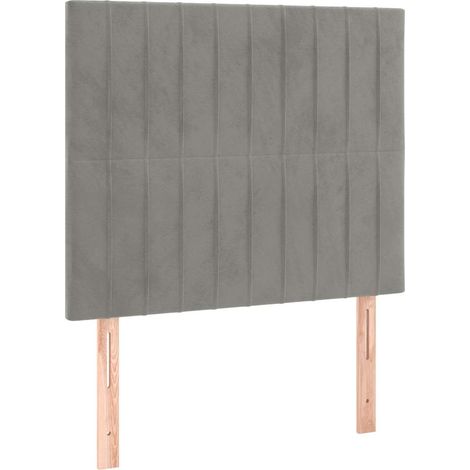 Maison Exclusive - Cabecero gris claro 100x5x118/128 cm terciopel (1/5)