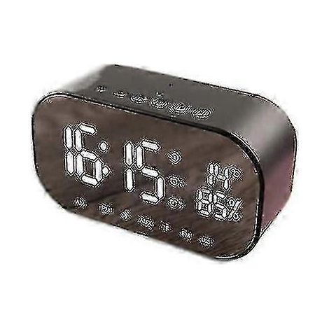 Réveil noir avec affichage de la température et fonction audio Bluetooth (1/5)
