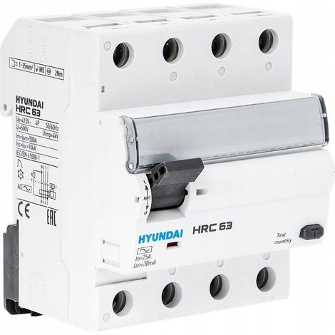 HYUNDAI HRC - INTERRUTTORE DI CIRCUITO CORRENTE RESIDUA 4P(N+3P), 40A, 30MA, TIPO CA (1/3)