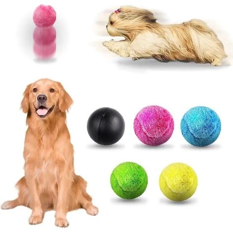 Jouet - ZGEER - Balle Roulante Automatique - Peluche - 4 Housses en Polaire - Pour Chiens et Chats (1/4)