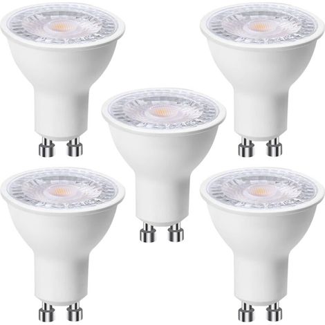 5er-Pack GU10 6W LED-Lampen (entspricht 60W), Warmweiß 3000K 500 Lumen, GU10 LED-Lampe 120° breiter Abstrahlwinkel, flimmerfreier Einbaustrahler, dimmbar [Energieklasse F]