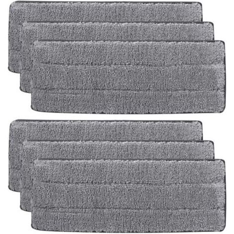 Tampons de Vadrouille,6pcs Mop Remplacement des Tampons,Tampon de Nettoyage de Tête de Balai de Ménage en Microfibre,pour Le Nettoyage et Le récurage des sols humides ou secs (1/5)