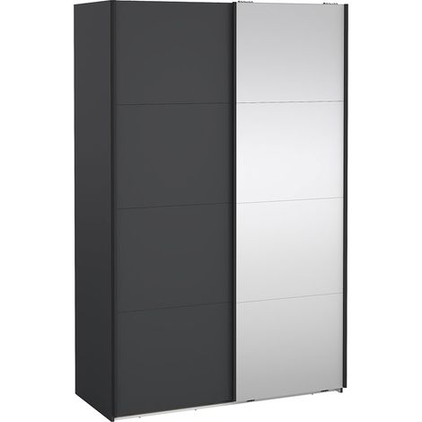 Bergamo Schiebetürenschrank 2 Türen 140x220cm matt grau. (1/5)