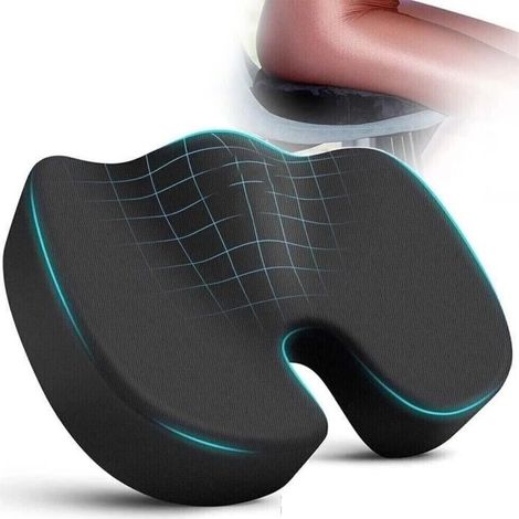 Coussin de Siège Orthopédique Mousse Ergonomique Doux Réduit la Douleur Coccyx (1/4)