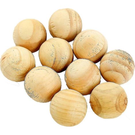 50 boules antimites en bois de cèdre naturel, camphre, pour armoire et tiroirs. (1/3)