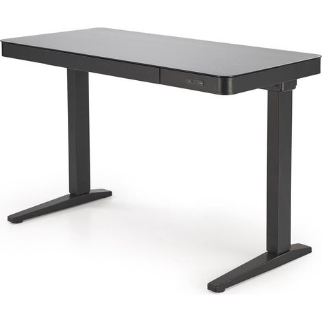 Escritorio de altura regulable Houston 1703, Negro, Eléctrico, Altura ajustable, Número de puertas: 0, Número de cajones: 0, 77x120x60cm