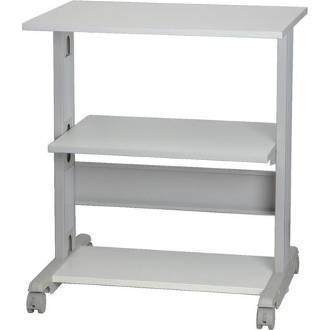 Support pour imprimante, Charge maximum 30kg, 3 étagères, Métal, , Gris/Blanc ( Prix pour 1 )