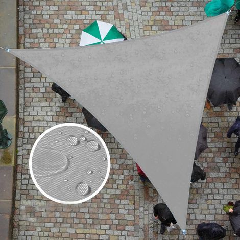 Waterproof triangular awning, 2x2x2 meters, sunshade fabric, suitable for outdoor use, grey. (1/5)