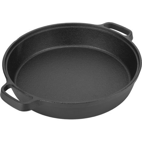 PoêLe En Fonte, 25Cm PoêLe à Frire AntiadhéSive avec 2 PoignéEs En Boucle Ustensiles de Cuisine PoêLe à CrêPes éPaissie pour la Maison, Le Four, La CuisinièRe, Le Feu de Camping. (1/5)