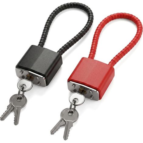 2 Pièces Cadenas en Corde D'acier avec Clés, Serrure à Câble avec Clé Cadena à Câble Flexible pour Vélos, pour Valise, Portail, Vélo, Salle de Sport, Casier (1/5)
