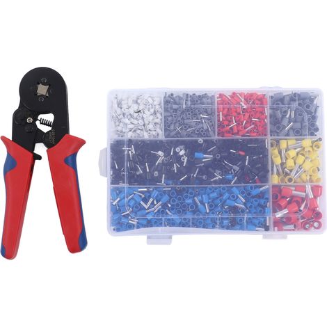 Kit de sertissage 1800 pièces avec pinces et raccords en cuivre, PVC, acier carbone pour sections 0,25‑10mm² (1/5)