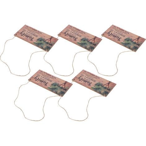 Ensemble de 5 Panneaux Décoratifs en Bois pour Porte - Décoration Fêtes et Saisons (1/5)