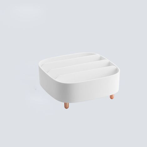 Multifunktionaler, verstellbarer Kosmetikkoffer fürs Büro, weißer Make-up-Organizer für Lidschatten und Lippenstifte (1/5)