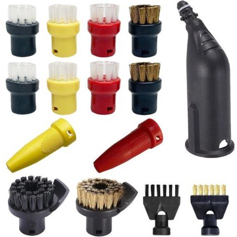 QORVA-Ensemble de 15 accessoires pour nettoyeur vapeur Karcher Easyfix SC1 SC2 SC3 SC4 SC5, brosse ronde, buse et souffleur, pièces de rechange.