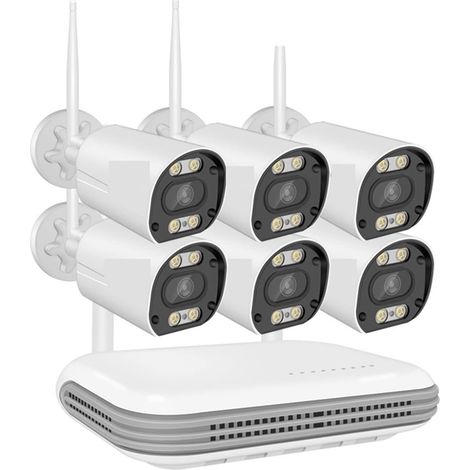 Système de caméra de sécurité à domicile Kit de caméra Wifi sans fil 3MP Audio bidirectionnel AI détection de visage caméra de sécurité extérieure 8CH NVR système de Surveillance vidéo ( Size : None , (1/5)