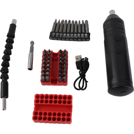 Kit de destornillador eléctrico con puntas de destornillador, pequeño taladro eléctrico recargable para uso doméstico, herramienta de destornillador totalmente automática (1/5)